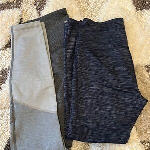 Two Pairs of Old Navy Women's Leggings - Gray and Purple
